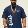 Shivaji Maharaj Oversized T-Shirt for Men | Navy Blue Drop Shoulder Tee | Loopknit 240 GSM Premium Streetwear | Maratha Pride Edition