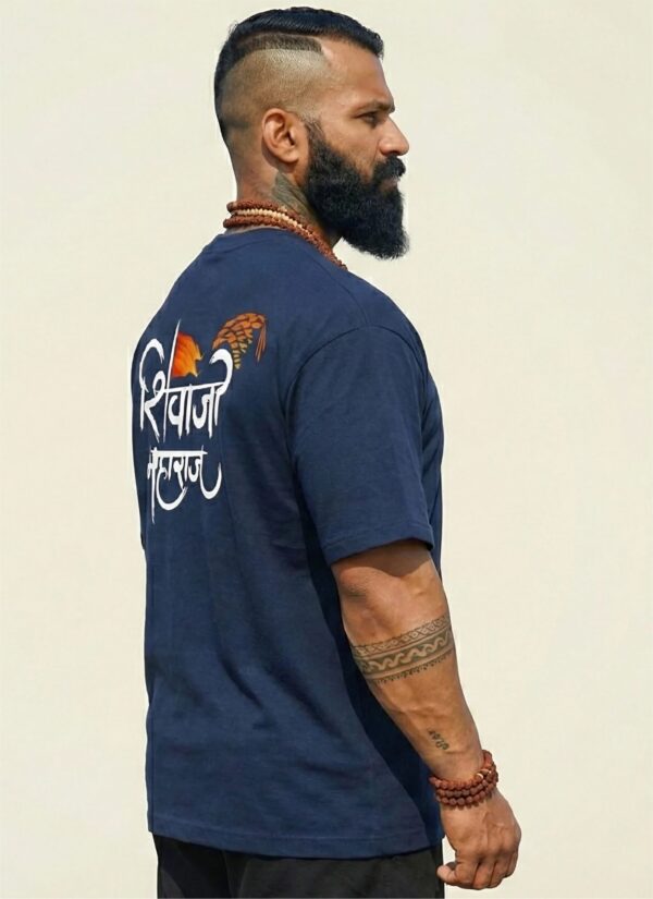 h_d1ocMD_QL3IF974ZL_2026-01-30_3.jpg Shivaji Maharaj Oversized T-Shirt for Men | Navy Blue Drop Shoulder Tee | Loopknit 240 GSM Premium Streetwear | Maratha Pride Edition