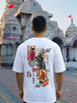 jA_8a3Ys_875FHUIC66_2026-02-02_1.png Mens Oversized White T-Shirt | Lord Shiva Om Namah Shivaya Graphic Print | Loopknit 240 GSM Premium Heavy Fabric | Spiritual Streetwear T-Shirt for Men