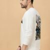 Criminal Mode Cartoon Graphic White Sweatshirt for Men | Bike Rider Streetwear Back Print | Premium Fleece 300 GSM | By Giftspeaks