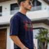 n00qXDxW_XINNVO7GBI_2026-05-25_3.jpg Men's Oversized Anime Warrior Graphic Printed T-Shirt | Dark Navy Blue Streetwear Baggy Tee for Men | Japanese Manga Inspired Drop Shoulder Half Sleeve Round Neck Casual Fashion T-Shirt | Loopknit 240 GSM Premium Oversized Fit