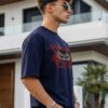 n00qXDxW_XINNVO7GBI_2026-05-25_3.jpg Men's Oversized Anime Warrior Graphic Printed T-Shirt | Dark Navy Blue Streetwear Baggy Tee for Men | Japanese Manga Inspired Drop Shoulder Half Sleeve Round Neck Casual Fashion T-Shirt | Loopknit 240 GSM Premium Oversized Fit