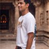 Mahakal Divine Graphic Oversized White T-Shirt for Men & Women | Spiritual Lord Shiva Back Print | Premium 240 GSM Loopknit Cotton | Unisex Streetwear Devotional Design | Front Sanskrit Typography & Detailed Back Artwork