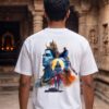 Mahakal Divine Graphic Oversized White T-Shirt for Men & Women | Spiritual Lord Shiva Back Print | Premium 240 GSM Loopknit Cotton | Unisex Streetwear Devotional Design | Front Sanskrit Typography & Detailed Back Artwork