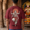 oik_kTS8_8A8CNN9PYC_2026-05-08_1.png Unisex Oversized Hanuman Warrior Graphic T-Shirt Bold Devotion Design, Maroon Cotton Tee
