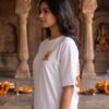 Unisex Oversized Dancing Hanuman Graphic T-Shirt | Energetic Devotion Design, White Cotton Tee