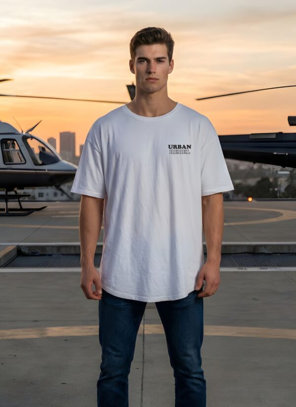 Urban Rebel Oversized T-Shirt for Men | Anime Graphic Back Print | Loopknit 240 GSM Premium Cotton | Streetwear Drop Shoulder Tee