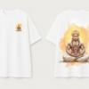 Unisex Oversized Meditating Hanuman Graphic T-Shirt | Spiritual Calm Design, White Cotton Tee