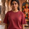 p_4BrFYx_LB020RU0UH_2026-05-08_2.png Unisex Oversized Shiva & Hanuman Graphic T-Shirt � Divine Fusion Artwork, Maroon Cotton Tee