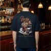 Mens Oversized Black T-Shirt | Lucky Shot Casino Whiskey Graphic Print | Loopknit 240 GSM Premium Heavy Fabric | Streetwear Oversized T-Shirt for Men