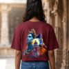 Mahakal Divine Graphic Oversized Maroon T-Shirt for Men & Women | Spiritual Lord Shiva Back Print | Premium 240 GSM Loopknit Cotton | Unisex Streetwear Devotional Design | Front Sanskrit Typography & Detailed Back Artwork