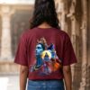 Mahakal Divine Graphic Oversized Maroon T-Shirt for Men & Women | Spiritual Lord Shiva Back Print | Premium 240 GSM Loopknit Cotton | Unisex Streetwear Devotional Design | Front Sanskrit Typography & Detailed Back Artwork