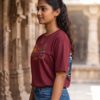 Mahakal Divine Graphic Oversized Maroon T-Shirt for Men & Women | Spiritual Lord Shiva Back Print | Premium 240 GSM Loopknit Cotton | Unisex Streetwear Devotional Design | Front Sanskrit Typography & Detailed Back Artwork