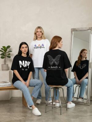 Pack of 3 Oversized Graphic Printed T-Shirt Combo for Women Premium Cotton Streetwear Tees