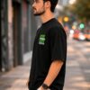 Stay Strong Oversized T-Shirt for Men | Motivational Typography Graphic Tee | Minimal Streetwear Casual Black Oversized Cotton Tshirt
