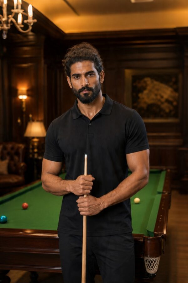 Plain Black Polo T-Shirt | 180 GSM Polo Knit | 100% Polyester | Wrinkle Free Stretchable Sports Wear
