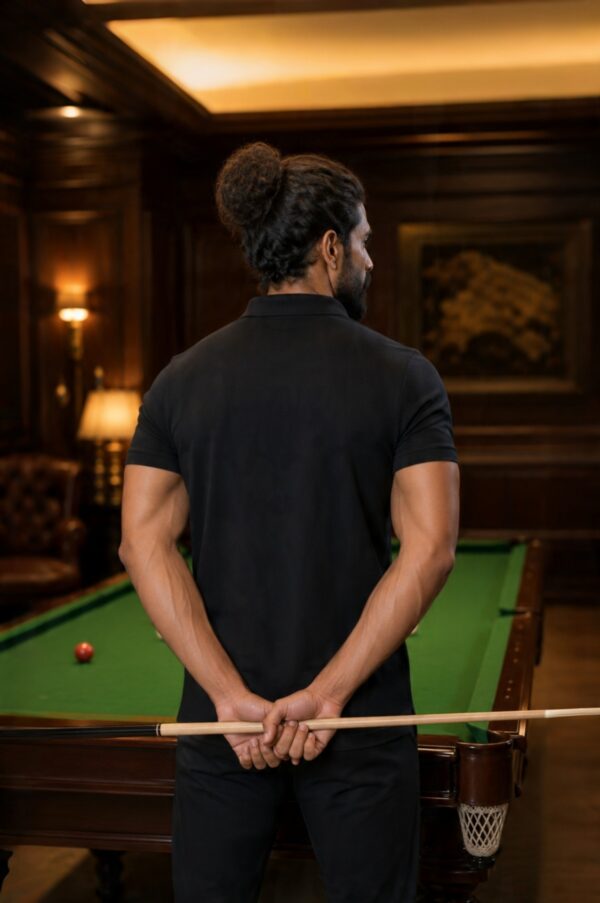 Plain Black Polo T-Shirt | 180 GSM Polo Knit | 100% Polyester | Wrinkle Free Stretchable Sports Wear
