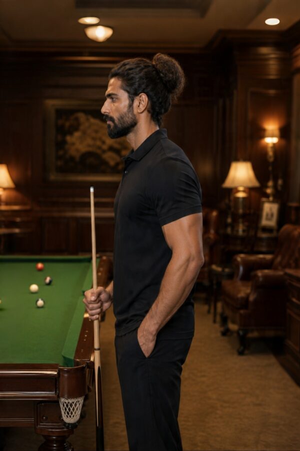 Plain Black Polo T-Shirt | 180 GSM Polo Knit | 100% Polyester | Wrinkle Free Stretchable Sports Wear