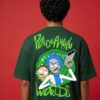 Men's Oversized Peace Among Worlds Graphic T-Shirt | Sci-Fi Cartoon Portal Back Print Streetwear Oversized T-Shirt for Men