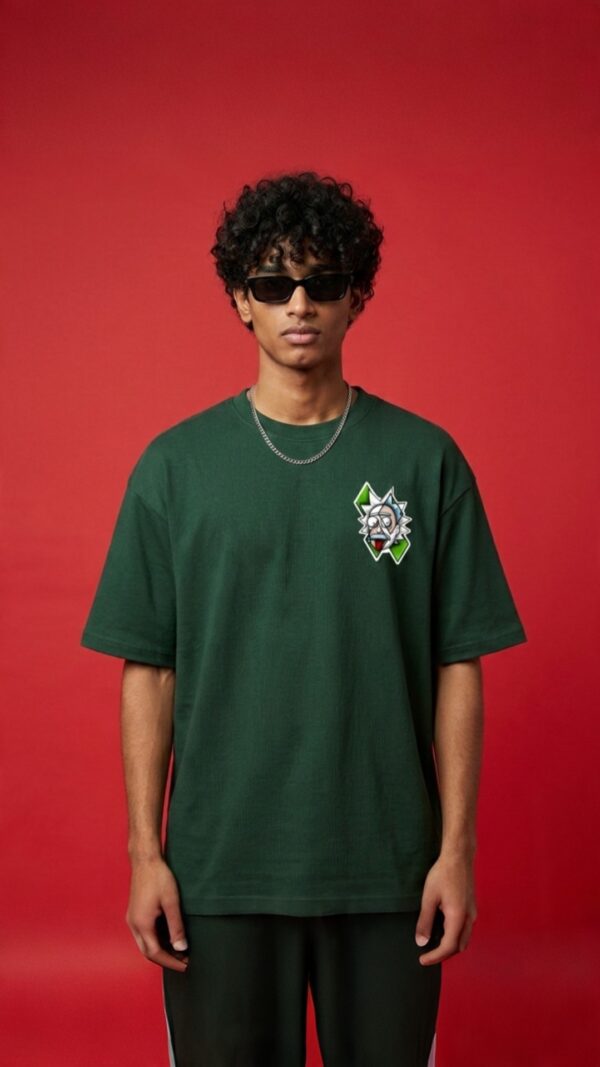 Men's Oversized Peace Among Worlds Graphic T-Shirt | Sci-Fi Cartoon Portal Back Print Streetwear Oversized T-Shirt for Men