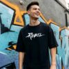 retouch_2026071713441557.jpg Men’s Oversized Black Rebel T-Shirt – Loopknit Cotton 240 GSM with DTF Print Streetwear Style