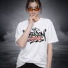Womens White Oversized T-Shirt with Freedom Graffiti Print | Bold Streetwear Graphic Tee (Front & Back Print)