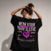 retouch_2026071713591047.jpg Women's Black Oversized Graphic T-Shirt Wear Your Heart on Your Sleeve Back Print | Premium Loopknit 240 GSM Cotton | Bold Pink & White Typography Design | Casual Streetwear Round Neck Tee for Daily Wear