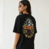 Black Science Graphic Printed Women’s Oversized T-Shirt | “Science Is Magic” Artistic Back Print | Loopknit Fabric 240 GSM | Premium Streetwear Tee – GiftSpeaks