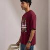 retouch_2026071716193041.jpg Men's Maroon Oversized T-Shirt with Gen-Z Cockroach Graphic Print for Men | Trendy Streetwear Baggy Fit Half Sleeve Round Neck Casual Tee | Premium Loopknit 240 GSM Heavyweight Cotton Oversized T-Shirt for Daily Wear, College & Urban Fashion
