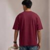 retouch_2026071716200500.jpg Men's Maroon Oversized T-Shirt with Gen-Z Cockroach Graphic Print for Men | Trendy Streetwear Baggy Fit Half Sleeve Round Neck Casual Tee | Premium Loopknit 240 GSM Heavyweight Cotton Oversized T-Shirt for Daily Wear, College & Urban Fashion