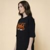 Women Oversized Black T-Shirt | Urban Experience Graphic Print | Premium Loopknit Cotton 240 GSM | Streetwear Style by Giftspeaks