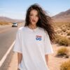 Womens Oversized White Graphic T-Shirt Football Player Back Print Casual Wear