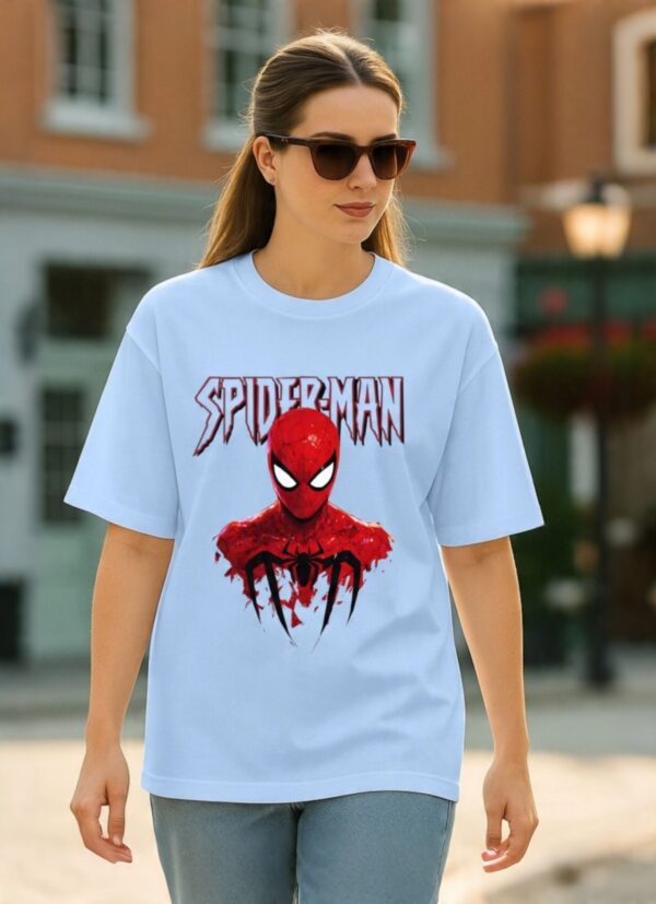 Urban Spider Hero Oversized T-Shirt for Men & Women | Trendy Superhero Graphic Printed Baggy Tee | Casual Streetwear Half Sleeve Round Neck Drop Shoulder Fashion T-Shirt | Loopknit 240 GSM Cotton Blend