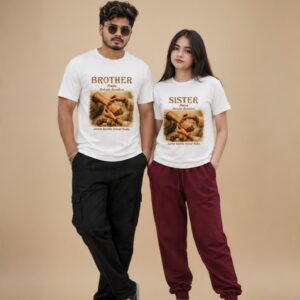 Some Bonds Never Fade Brother Sister Raksha Bandhan T-Shirt | Emotional Sibling Matching T-Shirt | Premium Meshknit 180 GSM Rakhi Gift