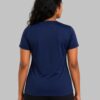 rtgtrgrfr Women's Activewear Meshknit 180 GSM Regular Fit Sports T-Shirt | Quick Dry Gym Workout Running Yoga Training Athletic Tee | Navy Blue