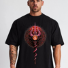 Mahakal Trishul Oversized T-Shirt for Men | Lord Shiva Om Print Black Tee | Loopknit 240 GSM Streetwear