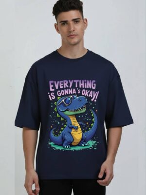 sa__CgEH_5B3VLWHP4C_2026-02-17_1.jpg Men Oversized Graphic T-Shirt | Cool Dino Quote Print | Loopknit 240 GSM Heavyweight Casual Streetwear Tee
