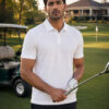 sfcewfde Plain White Polo T-Shirt | 180 GSM Mesh Knit | 100% Polyester | Stretchable Sports Wear