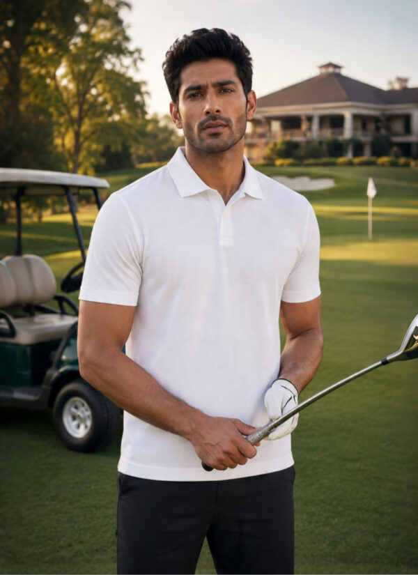 sfcewfde Plain White Polo T-Shirt | 180 GSM Mesh Knit | 100% Polyester | Stretchable Sports Wear