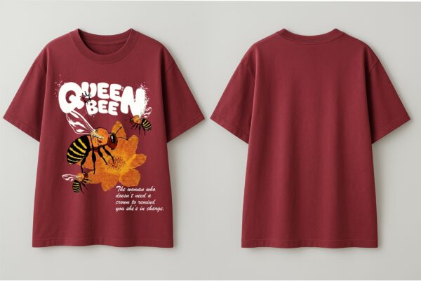 tfbNxoM5_VBN9AEF3RG_2026-02-02_2.jpg Womens Oversized Queen Bee Graphic T-Shirt | Premium Loopknit 240 GSM | Stylish Casual Wear by giftspeaks