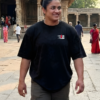 Mahakal Trishul Oversized T-Shirt for Women | Lord Shiva Om Print Black Tee | Loopknit 240 GSM Streetwear