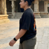 Mahakal Trishul Oversized T-Shirt for Women | Lord Shiva Om Print Black Tee | Loopknit 240 GSM Streetwear