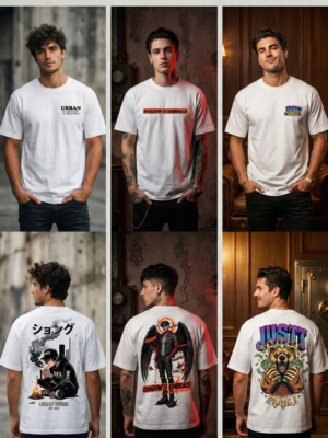 Oversized Graphic Printed T-Shirt Combo for Men | Premium Cotton Streetwear Tees (Pack of 3)