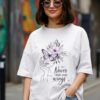 Women's Oversized Butterfly Floral Graphic Printed T-Shirt | Trendy White Aesthetic Typography Baggy Tee for Girls & Women | Casual Drop Shoulder Half Sleeve Round Neck Streetwear Fashion T-Shirt | Loopknit 240 GSM Premium Oversized Fit