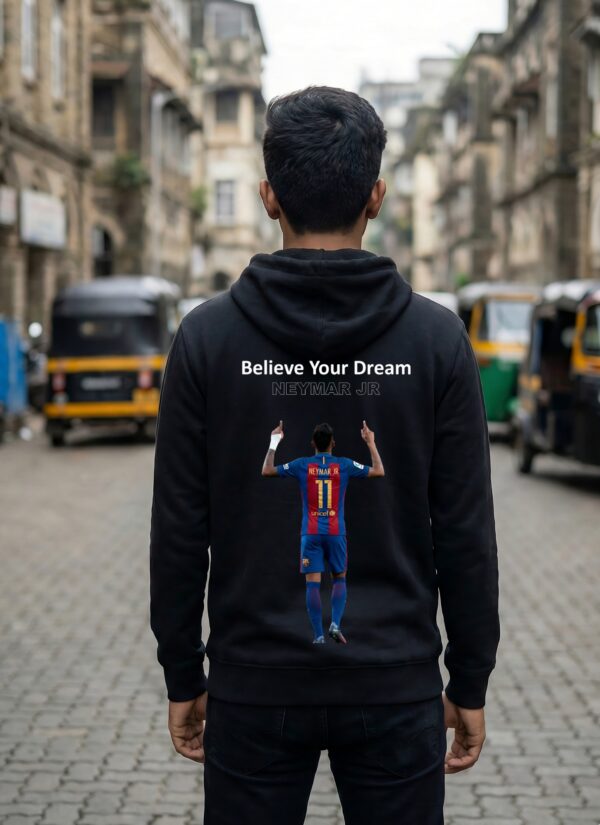 Believe Your Dream Football Graphic Black Hoodie for Men | Jersey No.11 Fan-Inspired Back Print | Premium Fleece 300 GSM | By Giftspeaks