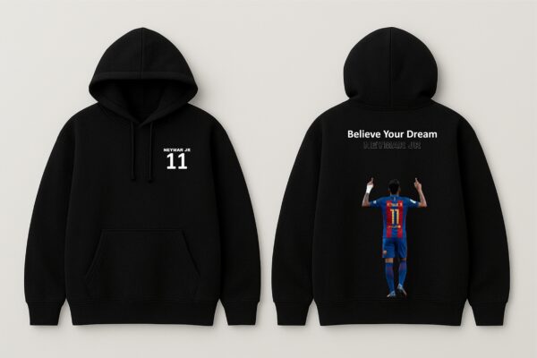 Believe Your Dream Football Graphic Black Hoodie for Men | Jersey No.11 Fan-Inspired Back Print | Premium Fleece 300 GSM | By Giftspeaks