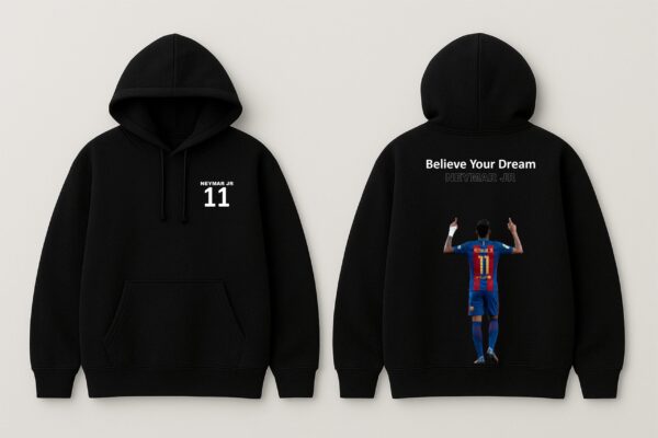Believe Your Dream Football Graphic Black Hoodie for Men | Jersey No.11 Fan-Inspired Back Print | Premium Fleece 300 GSM | By Giftspeaks