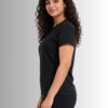 Women's Black Sports T-Shirt for Gym & Running | Meshknit 180 GSM Breathable Regular Fit Activewear | Quick Dry Workout & Training Tee