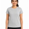 wrfrwfw Women's Activewear Meshknit 180 GSM Regular Fit Sports T-Shirt | Quick Dry Gym Workout Running Yoga Training Athletic Tee | Light Grey