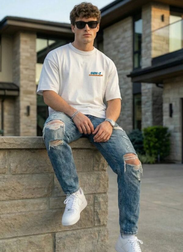 wtjRLw5F_P99UI11XFX_2026-05-21_3.jpeg Mens White Oversized T-Shirt with Gen-Z Cockroach Back Print | Viral Streetwear Aesthetic Baggy Fit Tee for Men | Korean Fashion Inspired Drop Shoulder Half Sleeve Round Neck Oversized T-Shirt | Premium Loopknit 240 GSM